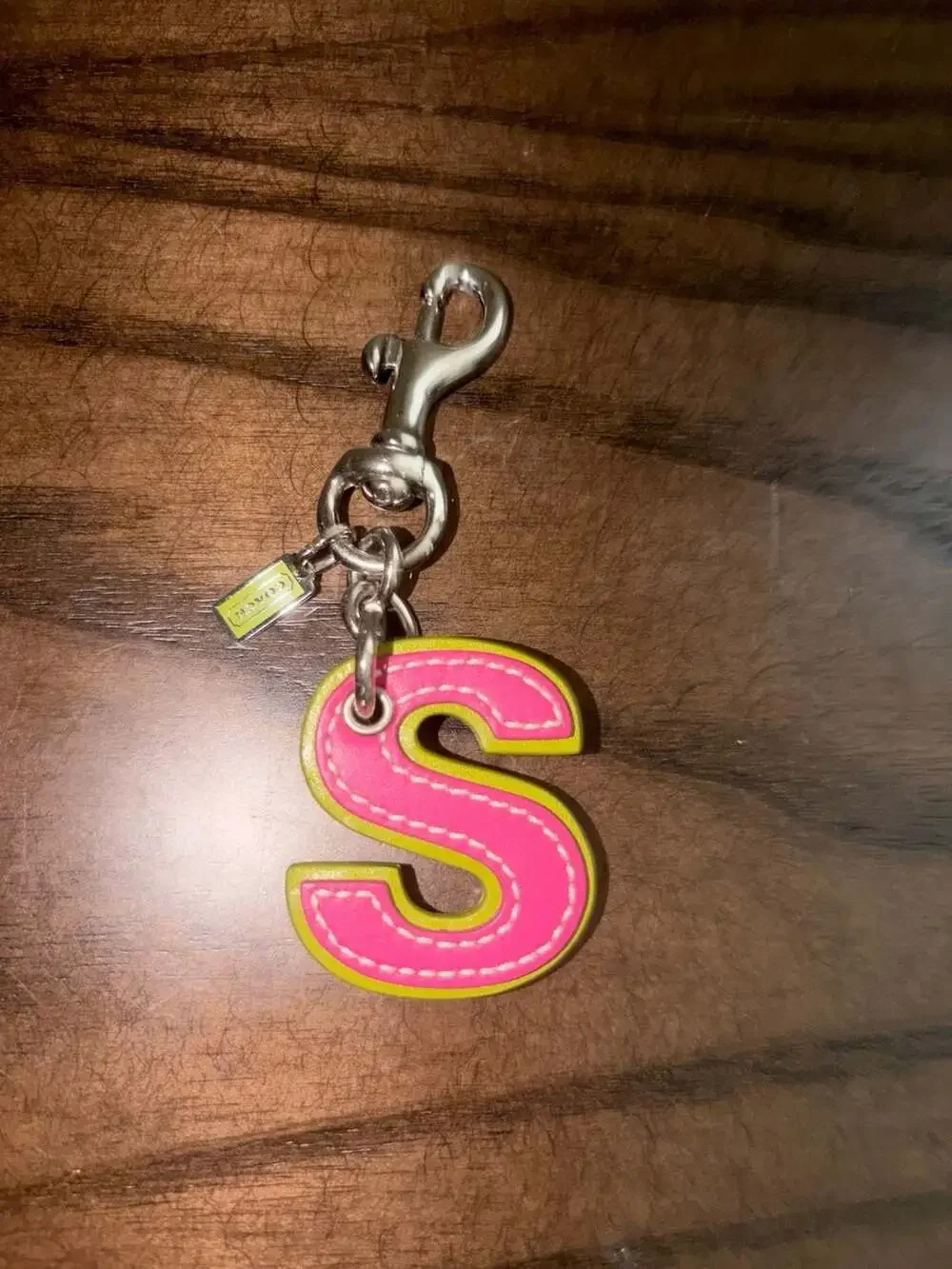 Coach Leather Alphabet Bag Charm Letter S